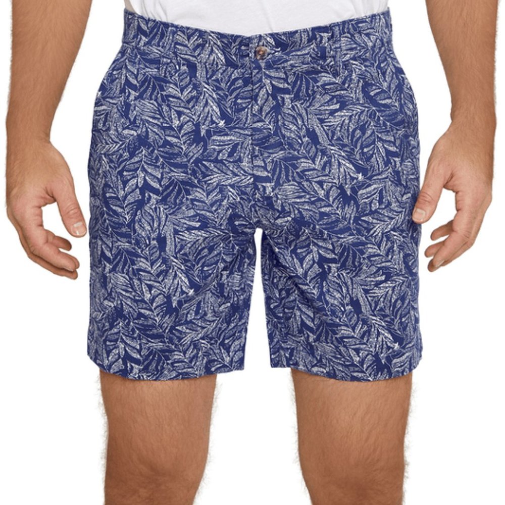 Slate and Stone W3 Navy Floral Cotton Twill Shorts